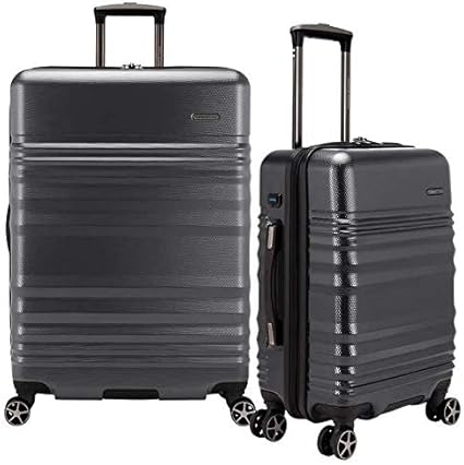 Amazon Com Traveler S Choice Pomona 2 Piece Hardside Set With External Usb Access For Charging Devices Gray Luggage Sets