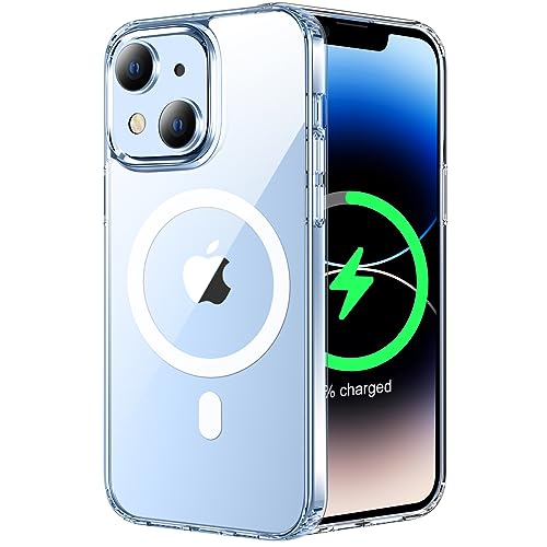 tigratigro Cover Magnetica per iPhone 13 mini, Compatibile con MagSafe Ricarica Wireless, Anti Ingiallimento, Antiurto di Grado Militare, Custodia magnetica, Retro Antigraffio Trasparente