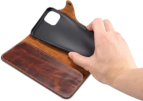 Étui en cuir véritable pour iPhone 14 chic bleu à rabat