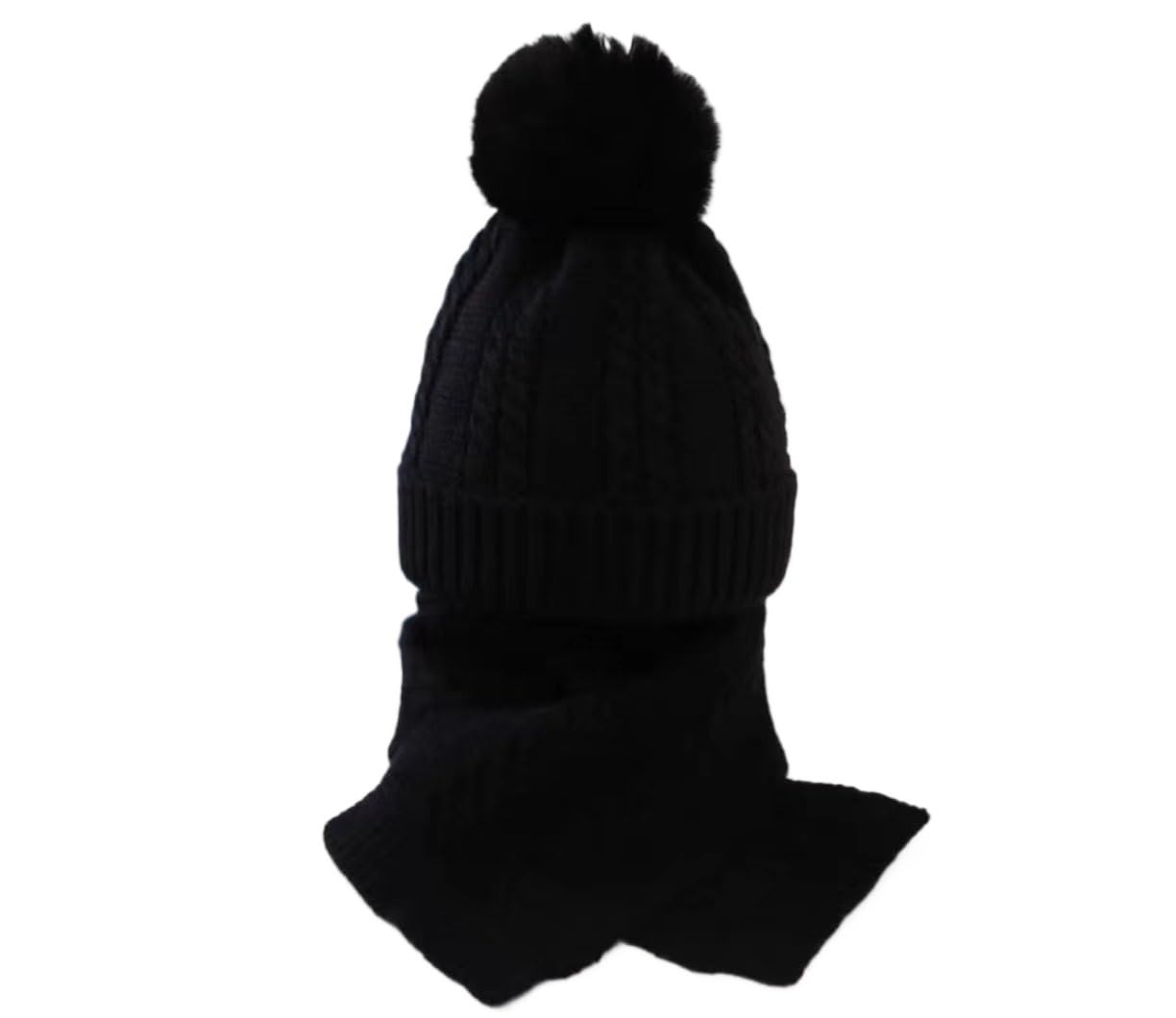 Gorro De Invierno Clásico,Sombreros Térmicos,Sombreros De Invierno,Sombrero for Niños Gorro De Punto con Pompón for Niños Gorros De Lana for Niña Conjunto De Gorro Y Bufanda De Punto Cálido Niños for