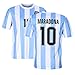 HOMEMI Argentina #10 Nostalgia Retro Limited Edition Mens Soccer Football Jersey for Adult Men Sizes(#10,Blue,XXL)