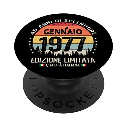 Vintage enero 1977 mujer hombre regalo 45 años cumpleaños PopSockets PopGrip Intercambiable