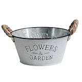 DIYEAH Vintage Garteneimer aus Robustem Eisen Silberner Pflanzkübel für Garten und Zuhause Vielseitiger Blumentopf im Retro Stil Langlebiger Topfbehälter für Pflanzen und Wasser