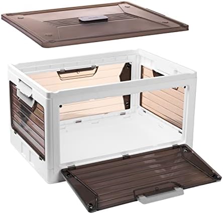 JIMIJIA, Storage bins with lids, storage bins, plastic storage bins with lids, folding storage box, stackable storage bins, collapsible storage bins, toy organizers and storage, Five open doors.