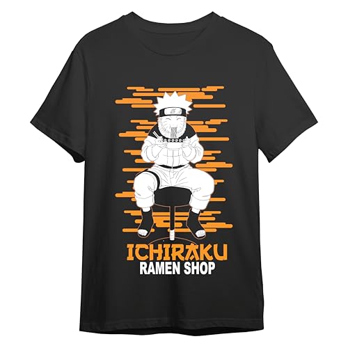Comic Studio | Naruto T-Shirt | Offizielles Artikel | Ramen-Shop | Unisex | Schwarz | M