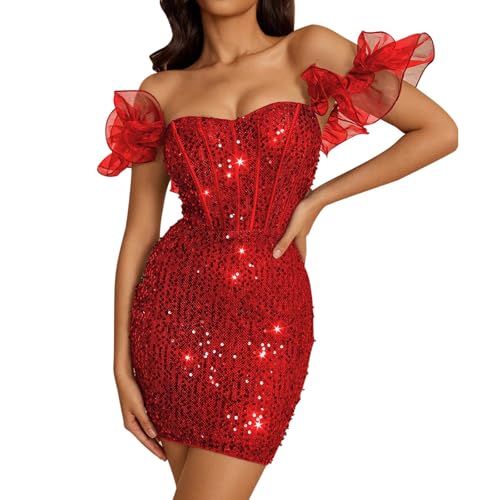 Robe de bal à paillettes pour mariage et réception mondaine