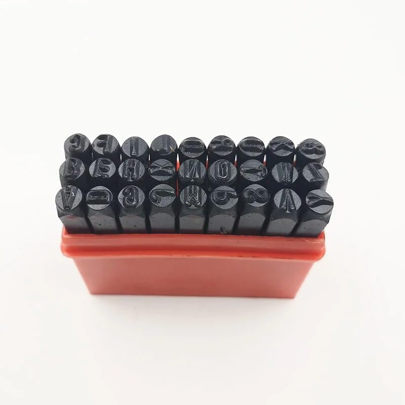 27pcs/set Steel Die Metal Stamping Kit Punch Tool Number Letter Stamps Tools DIY Gold Silver Metal Leather LOGO Stamp Punching - (Color: 27pcs 4mm)
