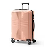 Hikarinowa 24in Hardshell Suitcase with Wheels, Trolley Case Sets Portable and Lightweight Expandable Hard Shell Suitcase Set with non-TSA Lock Durable,Pink