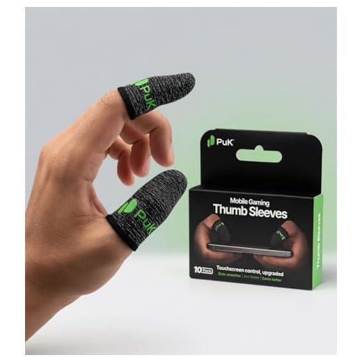 PuK Mobile Gaming Thumb Sleeves - Pack of 10 Breathable Anti-Sweat Gaming Finger Sleeves for Smooth Glide & Precision Control - Mobile Game Accessories Optimized for FPS & Battle Royale Type Games