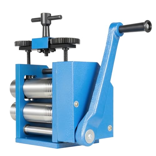 Gbonklong Jewelry Rolling Mill Machine, Manual Combination Rolling Mill Machine, Portable Three-in-One Rolling Mill Machine with Adjustable Press Thickness,Jewelry Press Tool