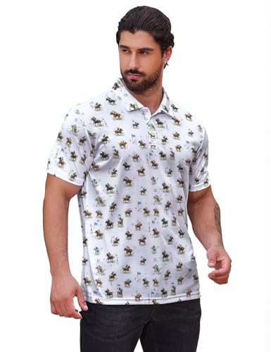 Camisetas polo divertidas para hombres, secado rápido y transpirable, manga corta, suaves y transpirables, rendimiento Dry-Fit, estiramiento 4 direcciones miniatura 2