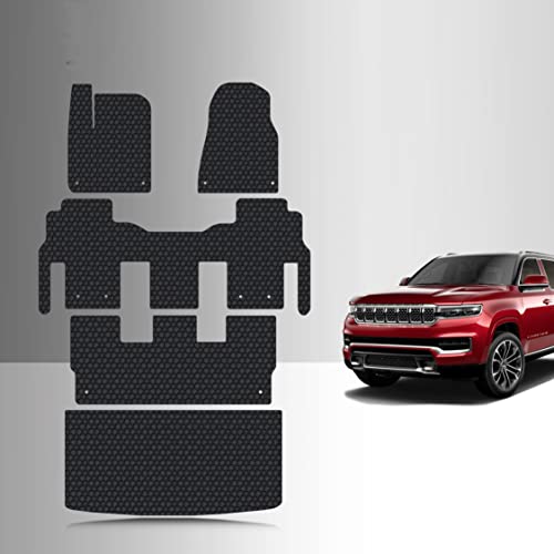 Toughpro Floor Mats Accessories Set + 3Rd Row + Cargo Compatible With Jeep Grand Wagoneer 8 Seater All Weather Heavy Duty Black Rubber 2022 2023 2024 #TOP28