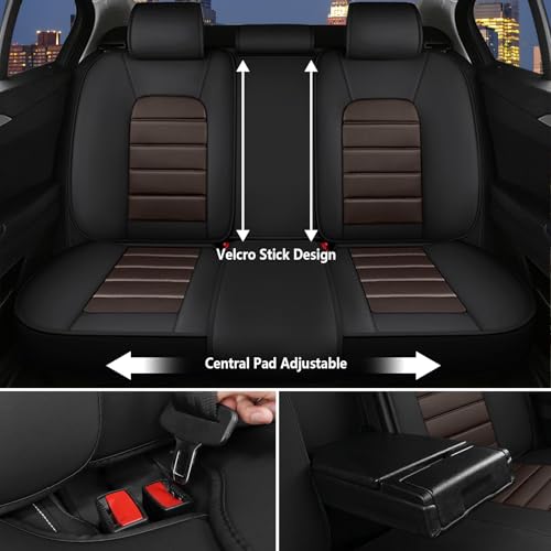 Image of Car Seat Cover for Chevy Chevrolet Trax 2024-2025, Nappa Leather Seat Covers Waterproof Seat Protectors Luxury Cushions (Black Coffee,5 Seats Luxury)