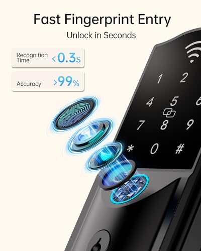 WiFi Smart Lock for Front Door – Firstriver Keyless Entry Electronic Deadbolt with Biometric Fingerprint & Digital Keypad Built-in Wi-Fi App Control Auto Lock Compatible with Alexa & Google Assistant thumbnail 5