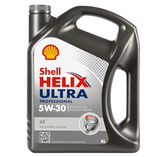 SHELL Motoröl 5W-30 Helix Motor Öl ACEA A5/B5 API SL Ultra Prof AF 4L Kompatibel mit FORD Fiesta Mk6 Schrägheck JA8 JR8 FOCUS III Turnier Fiesta Mk5 Schrägheck JH1 JD1 JH3 JD3 Kuga Mk2 DM2 NISSAN