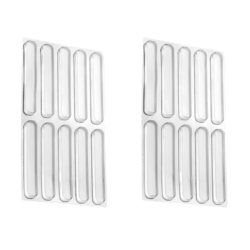 20 Pcs Clear Door Bumpers, 6.3cm Self Adhesive Silicone Door Slam Stopper Strips, Transparent Rubber Wall Protector Pads for Cabinet, Furniture, Toilet Lid, Car Door