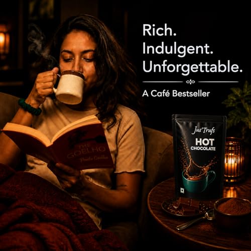 Image of Jus'Trufs Hot Chocolate Mix | 30% Cocoa Premium Dark Drinking Chocolate | Less Sugar, Vegan, Lactose Free, Gluten Free | Serve Hot or Cold | Pack of 3 (50g Each)