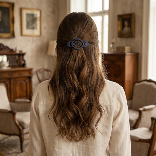 DOPENSPI 3 Stück Flache Haarspangen,Französische Haarspangen Automatischer Französische Haarspange Vintage-Haarspange mit Schnappverschluss Hair Clip für Mädchen und Frauen