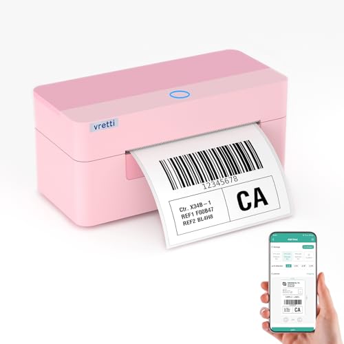 vretti Thermal Label Printer 4x6 for Shipping & Postage | Royal Mail, Vinted, Amazon, eBay | USB & Bluetooth Label Machine (40-110mm) | No Ink & Ultra-Durable Print Head