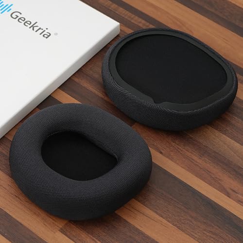 Geekria Wymienne poduszki nauszne z tkaniny Comfort do Turtle Beach Stealth 600 Gen 2/600 Gen2 USB/600 Gen 2 MAX/600 Gen3(600XB)/500 XB, poduszki, części naprawcze (Czarne)
