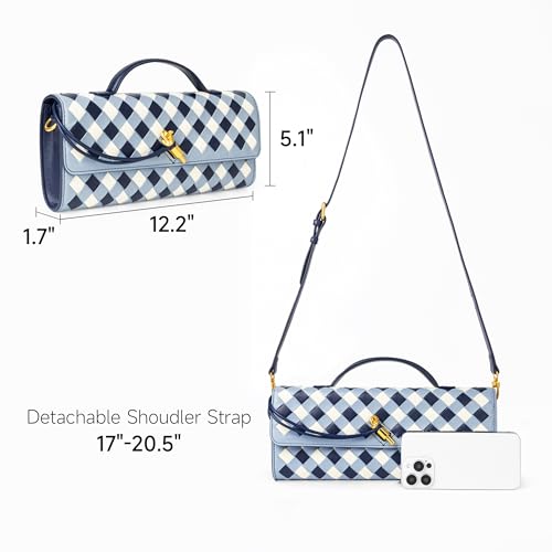 Image of Joryin Woven Purse for Women Evening Clutch Woven Leather Handbags Crossbody Bag Purse Formal Evening Bag, Vegan Leather