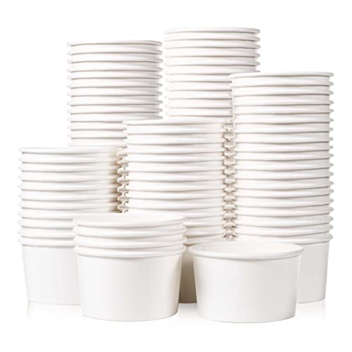MATICAN Coupelles en Papier pour Glace - Lot de 100 Coupelles Jetables de 160 ml pour Desserts Chauds ou Froids