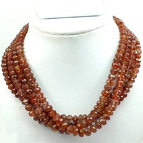 Quartz rutilé rouge rondelle perles facettées de lithothérapie 16'' - 2