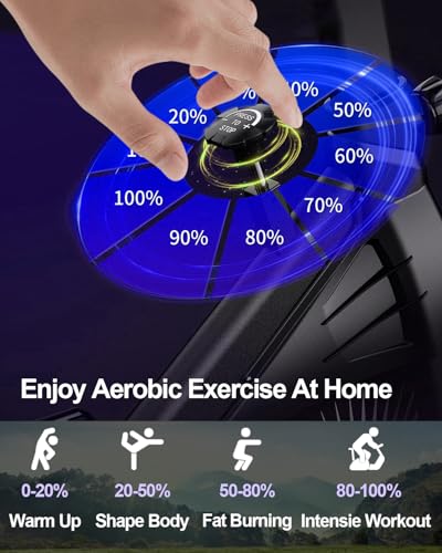 Image of Exercise Bike,Adjustable Resistance Indoor Cycling Bike for Home Exercise - Stationary Bike with Smartphone Holder, LCD Display & Heart Rate Monitor