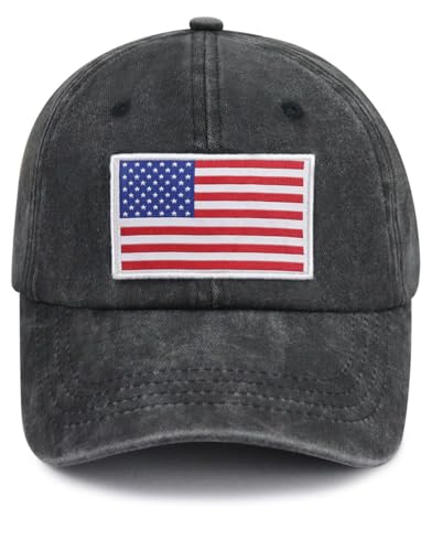 Image of American Flag Hat for Men Women, Funny Adjustable Cotton Baseball Cap