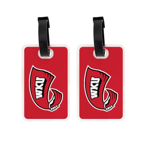 Desert Cactus Western Kentucky University Luggage Tag – Official WKU Hilltoppers 2 Pack Travel ID Label for Suitcases, Bags, and Carry-Ons (2-Pack Acrylic Luggage Tag A)