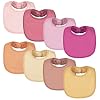 Tiny Twinkle Baby Feeding Bibs 8 Pack – Waterproof and Absorbent Infant Drool and Feeding Baby Bibs
