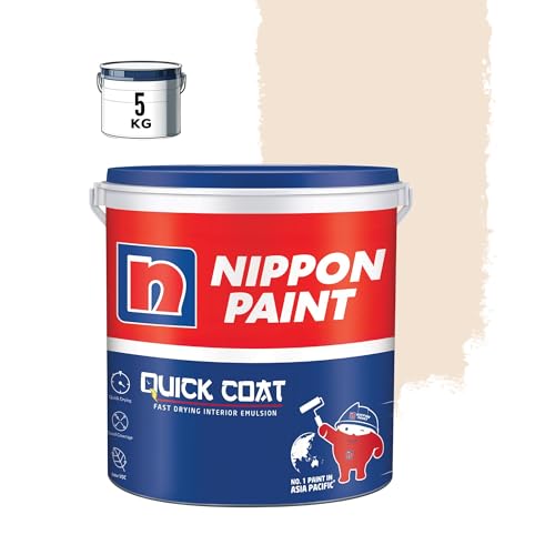 Image of Nippon Paint Quick Coat Interior Emulsion Paint - 5 KG (BARE BLUSH)-Quick Drying, Good Coverage, Low VOC-Paint for Wall, Living Room