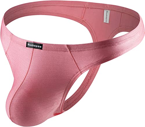 Hanhepee Men's Low Rise Thongs Underwear Breathable Panties Hipster Panties (Large, 6 Multi-Clolors) #TOP3