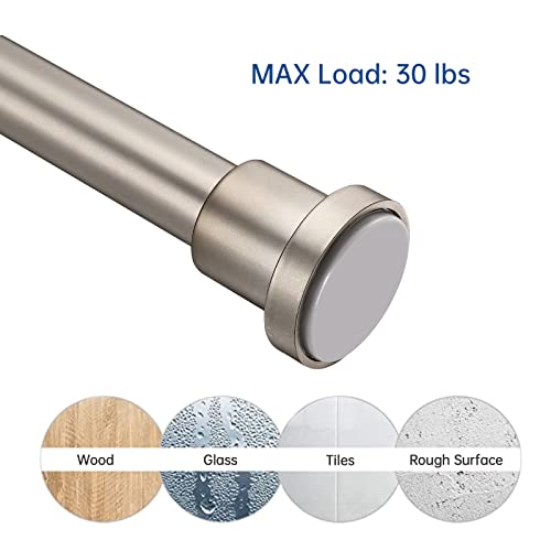 Eboatop Nickel Tension Shower Curtain Rod 42-72 Inches - Adjustable Non-Slip Spring Tension Curtain Rod For Bathroom, Window, Doorway, Closet, Matte Nickel #TOP4