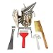 NAVAdeal Set of 6 Beekeeping Tools Starter Kit - Stainless Steel Bee Hive Smoker, Uncapping Fork Scratcher, Scraper, Brush, Feeder, Frame Grip - Great Handy Functional Equipment for Beekeeper Beginner