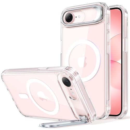 ESR for iPhone 17e Case & iPhone 16e Case with Stash Stand Compatible with MagSafe Military-Grade Drop Protection Magnetic Phone Case for iPhone 17e/iPhone 16e Scratch-Resistant Back Cover Clear