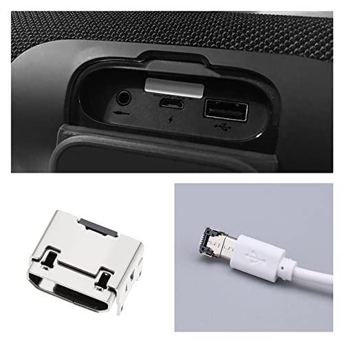 VGOL 5Pcs Micro USB Charging Port Connector Replacement Compatible with JBL Charge 2 / Flip 3 Bluetooth Speakers Charging Port Sockets Silver - Image 2