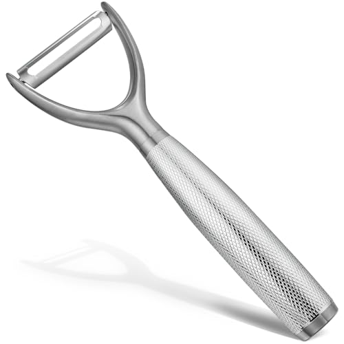 Y-Type Vegetable Peeler, Silver Chrome Finish, 304 Stainless Steel Blade, Ultra Sharp Potato Peeler for Apples, Carrots, Heavy Duty Kitchen Peeler