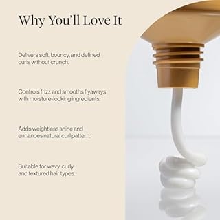 Kitsch Moisturizing Curl Cream for Curly Hair – Lightweight Curly Hair Products for Men & Women | Defines Curls, Controls Frizz & Boosts Shine | Hydrating Curling Cream - Ideal Gifts for Women