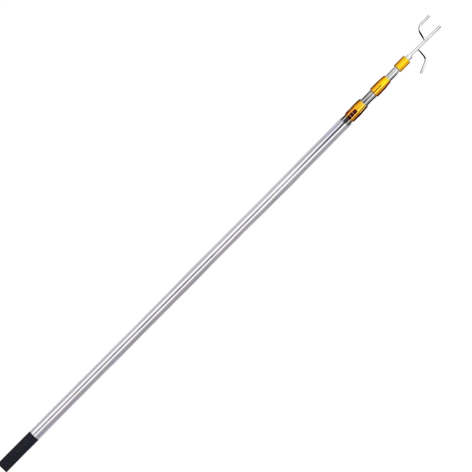 Yidueace Truck Cargo Grabber, Cargo Return Hook - 4.92 Foot Reach Retriever Tool with Two Hooks - Stainless Steel Grab Reacher Tool, Rust Resistant, Extendable