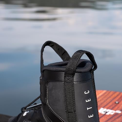Foto von WAKETEC Wakeboard Bindung Moto, Größen 34-47 EU - S/M, L/XL, großer Verstellbereich, komfortabel, Fester Halt, universelles Lochbild, Wake-Binding Boots Schuhe, Kinder Erwachsene, schwarz