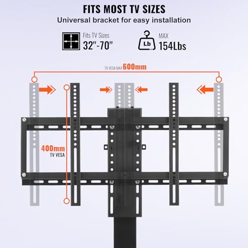 VEVOR Motorized TV Lift Stroke Length 35 Inches Motorized TV Mount Fit for 37-65 Inch TV Lift with Remote Control Height Adjustable 28.7-64.2 Inch,Load Capacity 130 Lbs by VEVOR - Image 4