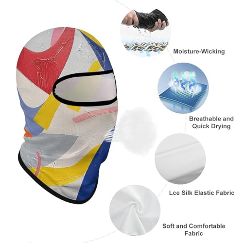 Balaclava para Hombre y Mujer, Máscara de Pintura Abstracta de Color, Cubreboca Integral para Ciclismo, 1 Unidad miniatura 3