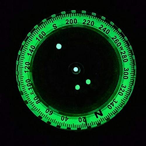 Boussole portable rétro avec cadran fluorescent pour camping et randonnée