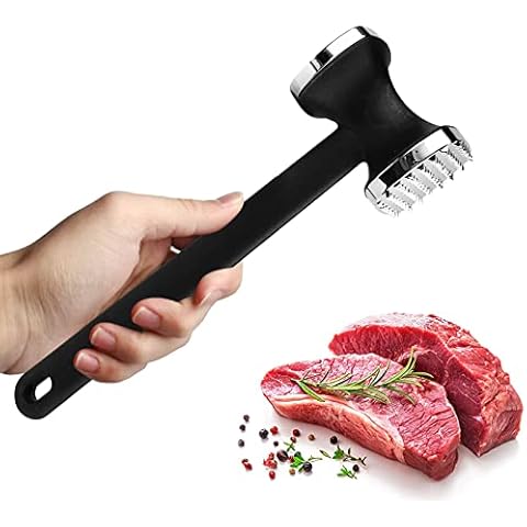 YOYIAG Fleischklopfer Edelstahl Fleischhammer Spülmaschinenfest Küchenutensilien: Profi Metall Fleisch Hammer Cover