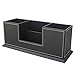 KINGFOM Office Supplies Desk Organizer PU Leather Storage Box 4 Divided Compartments for Pen Business Card Remote Control Mobile Phone Cosmetics Collection Holder (Black)