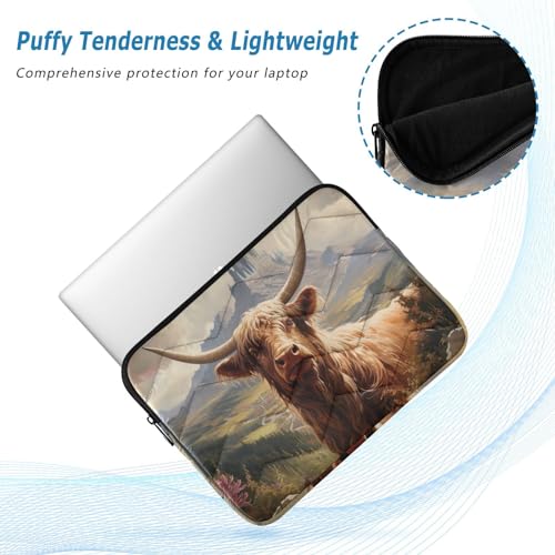 Funda para portátil de 13-14 pulgadas impermeable con diseño de ganado miniatura 5
