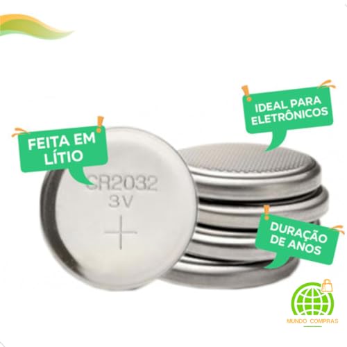 Pilha Bateria Lítio Formato Moeda Cr2032 3v 10 Unidades a Mundo Compras