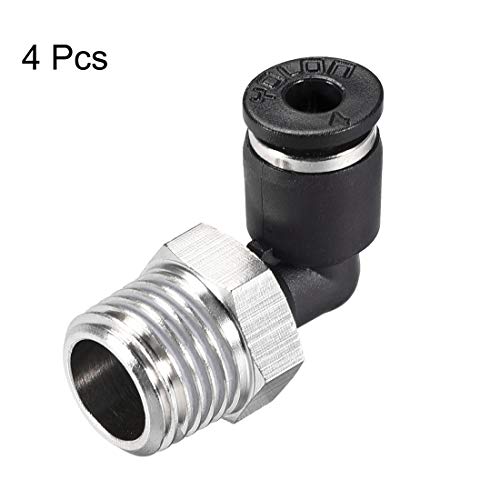 Codo macho de ajuste a presión de 4mm contra fugas en conexiones de rosca neumática 1/4 NPT 4