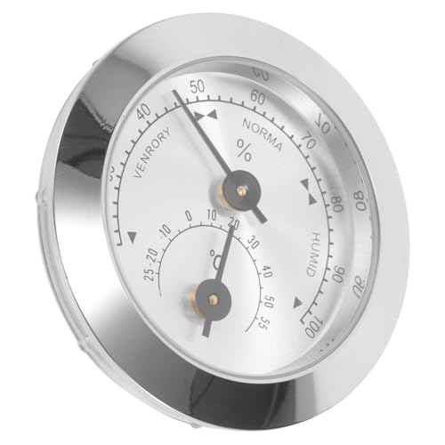 TENDYCOCO バイオリン用湿度計 50mm シルバー Abs亜鉛合金製 耐久性モニター バイオリン ギターケース対応 楽器ケア用温湿度計 演奏者向けメンテナンスアクセサリー